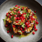 Jacqui Challinor’s smoked eggplant and pomegranate salad