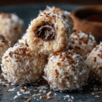 No Bake Coconut Cookie Balls with Chocolate Centers