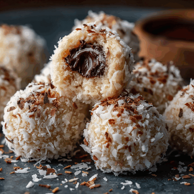 No Bake Coconut Cookie Balls with Chocolate Centers