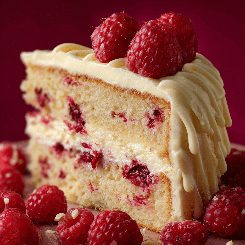 White Chocolate Raspberry Cake