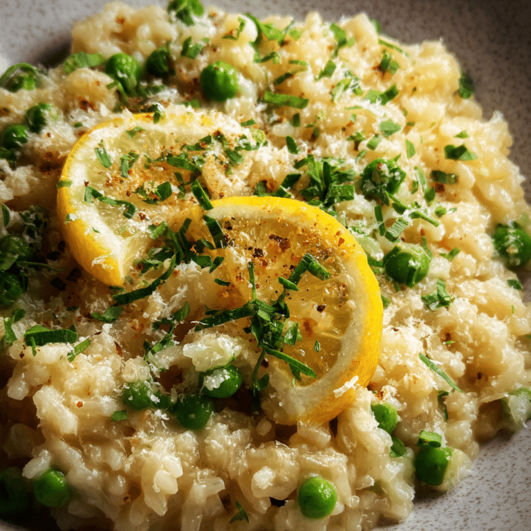 Baked Risotto With Lemon, Peas & Parmesan