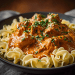 Chicken Paprikash with Egg Noodles
