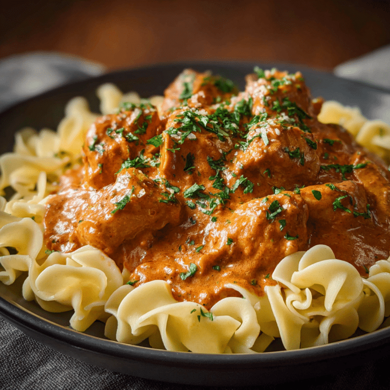 Chicken Paprikash with Egg Noodles