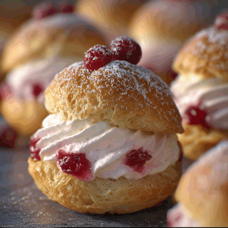 Cranberry Cream Puffs