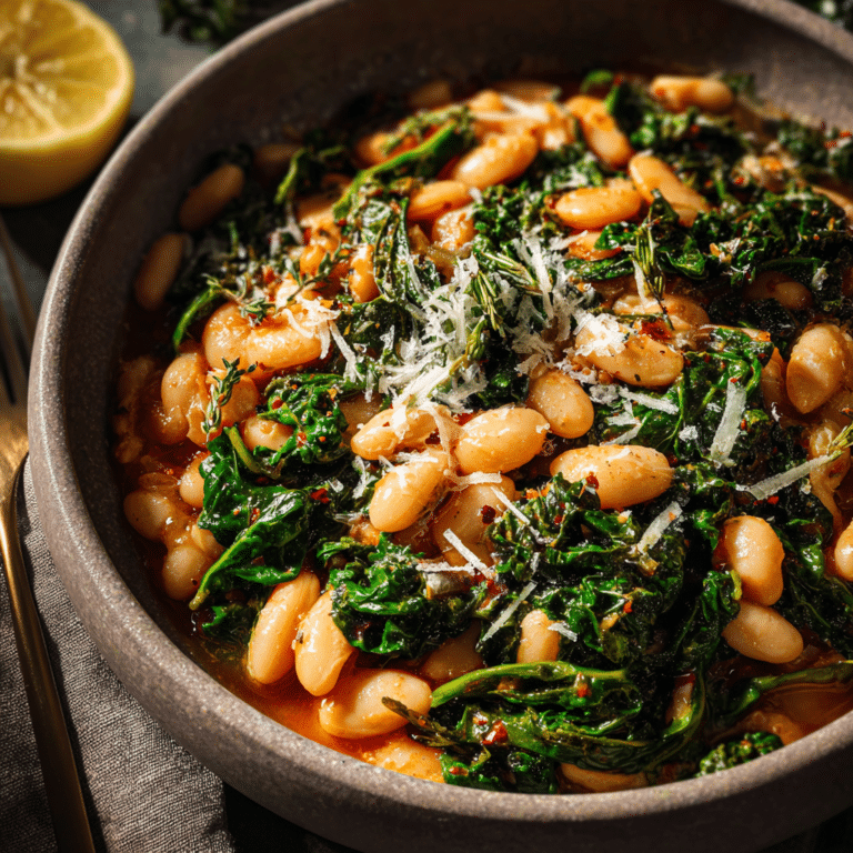 Mediterranean White Beans and Greens