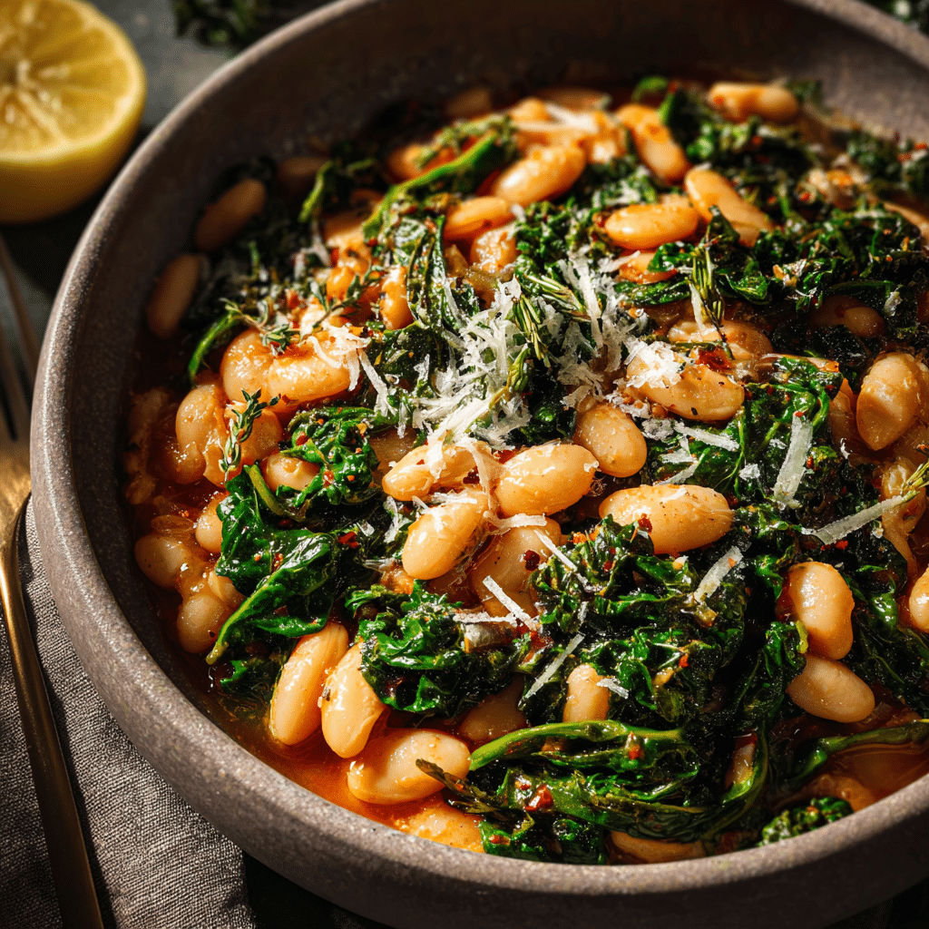 Mediterranean White Beans and Greens