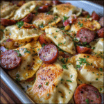 Sheet Pan Pierogies and Kielbasa