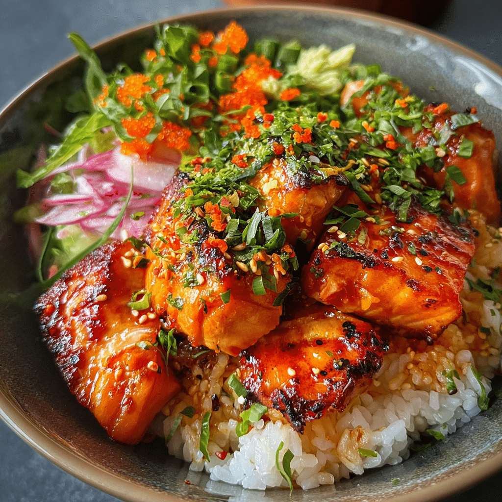 Spicy Salmon Rice Bowl