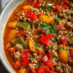 Stuffed Bell Pepper Soup with Ground Turkey