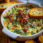 Warm Turnip-Green & Bacon Dip with Bread